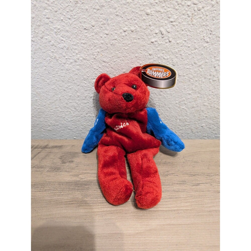 1999 Salvino's Bammers Peter Forsberg #21 Avalanche Beanie Bear Plush NWT